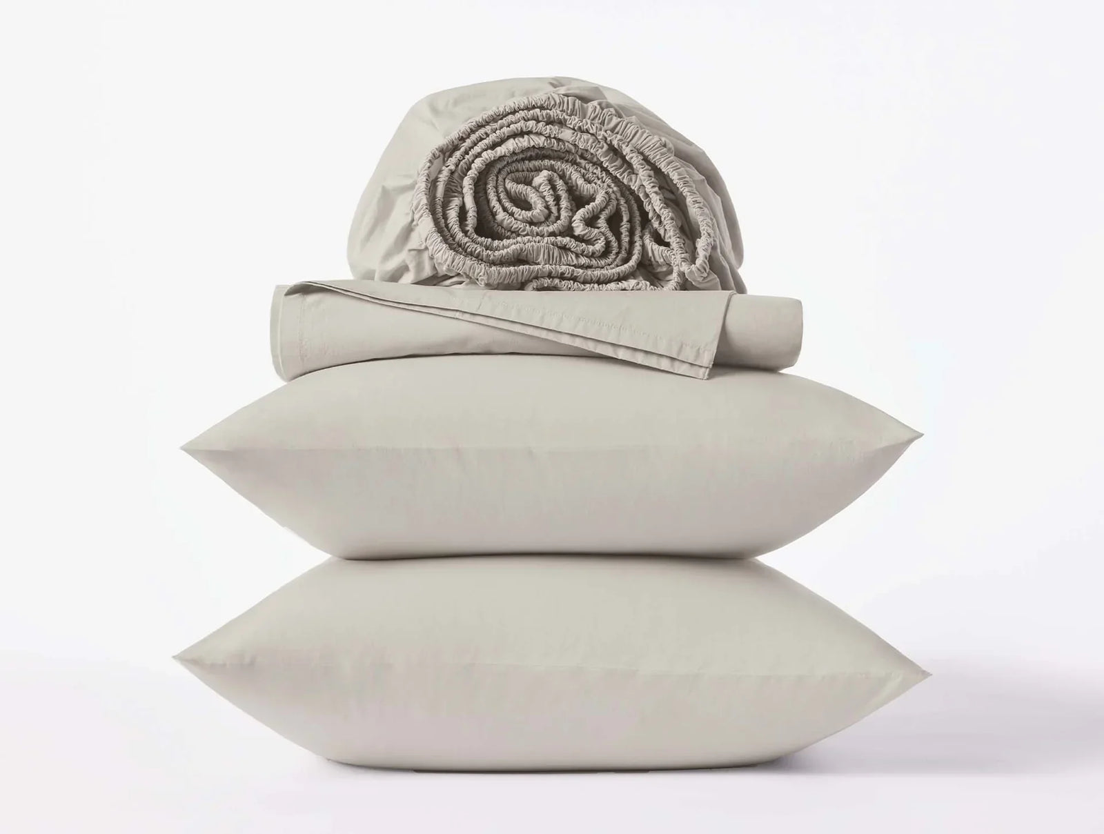 Coyuchi Stone Refined Organic Percale Sheet Set