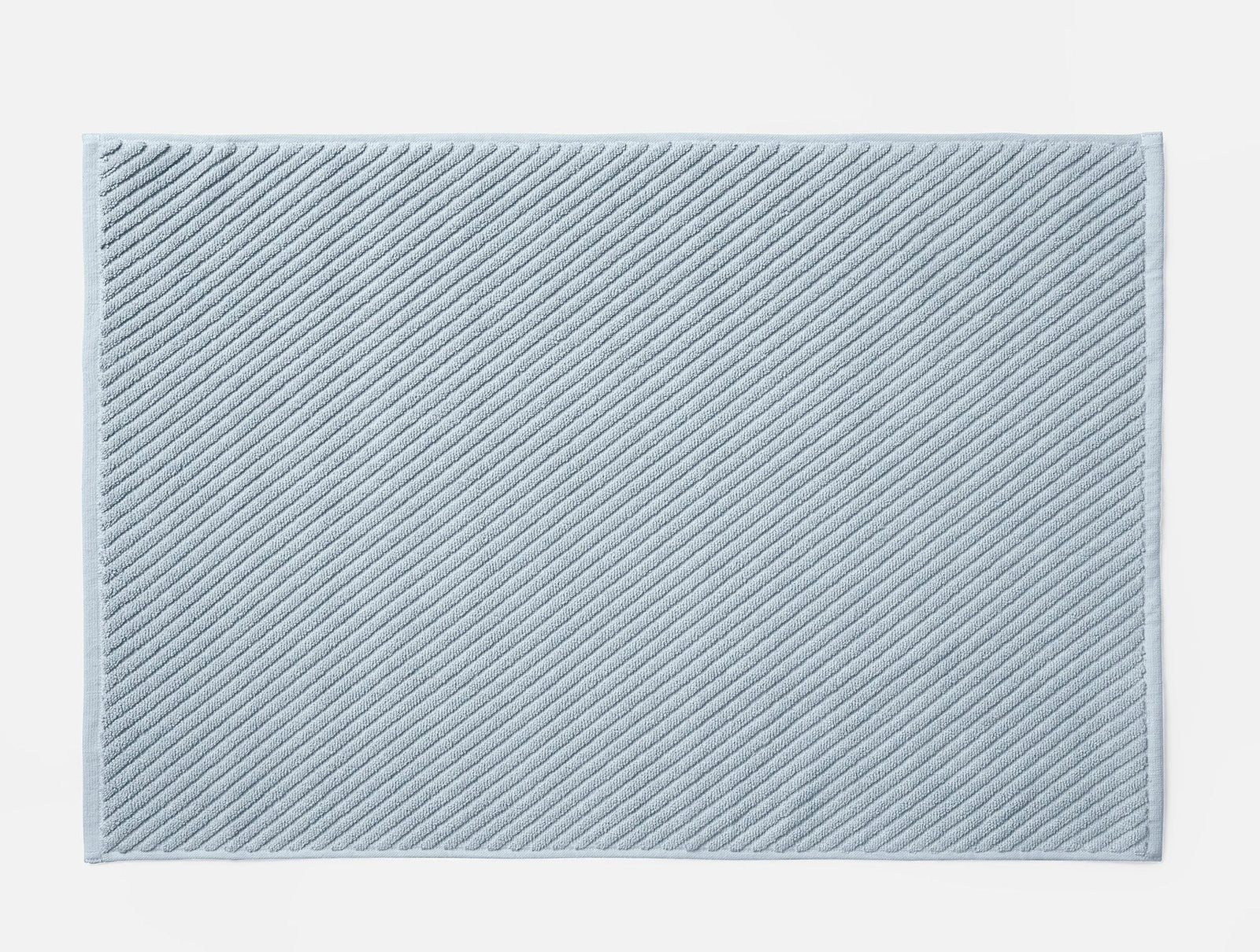 Coyuchi Twill Bath Mat Stone Blue Air Weight Organic Towels & Bath Mats