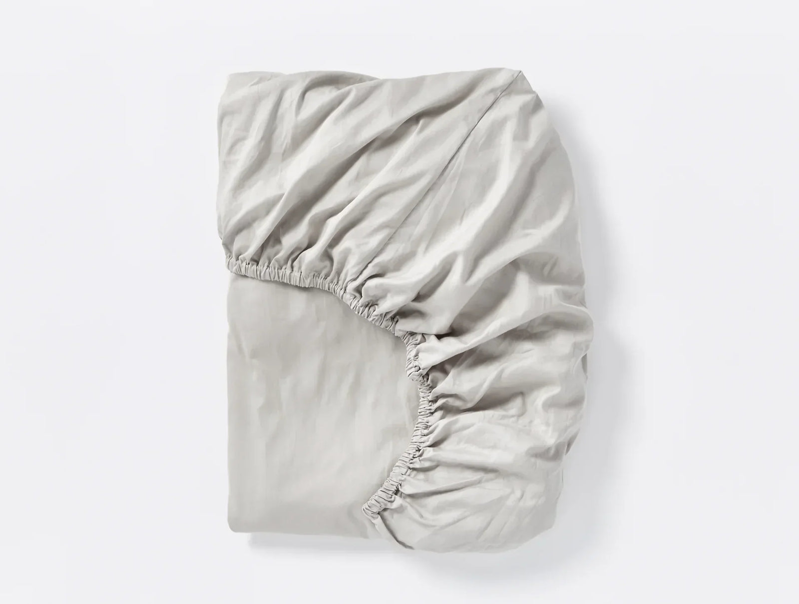 Coyuchi Pale Gray Cloud Soft Organic Sateen Fitted Sheet