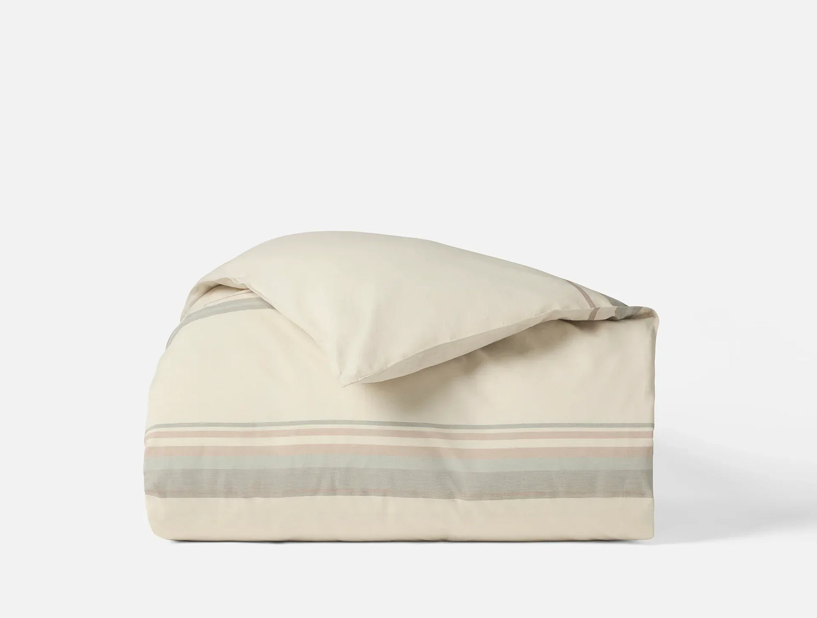 Coyuchi King Stone w Multi Crestridge Organic Duvet Cover