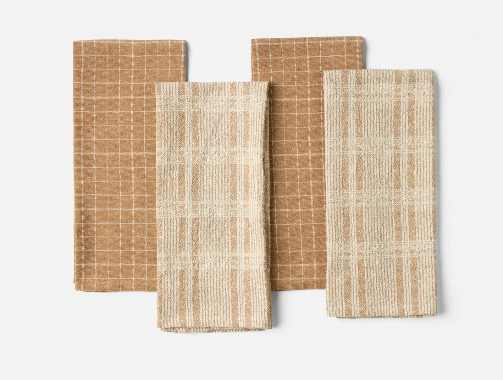 Coyuchi Ginger Clarendon Organic Kitchen Towels, Set of 4