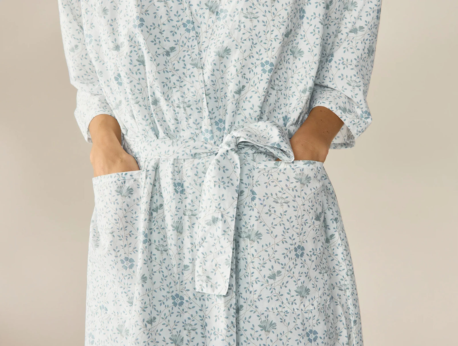 Coyuchi Tidal Meadow Large Women's Isla Organic Cotton Robe