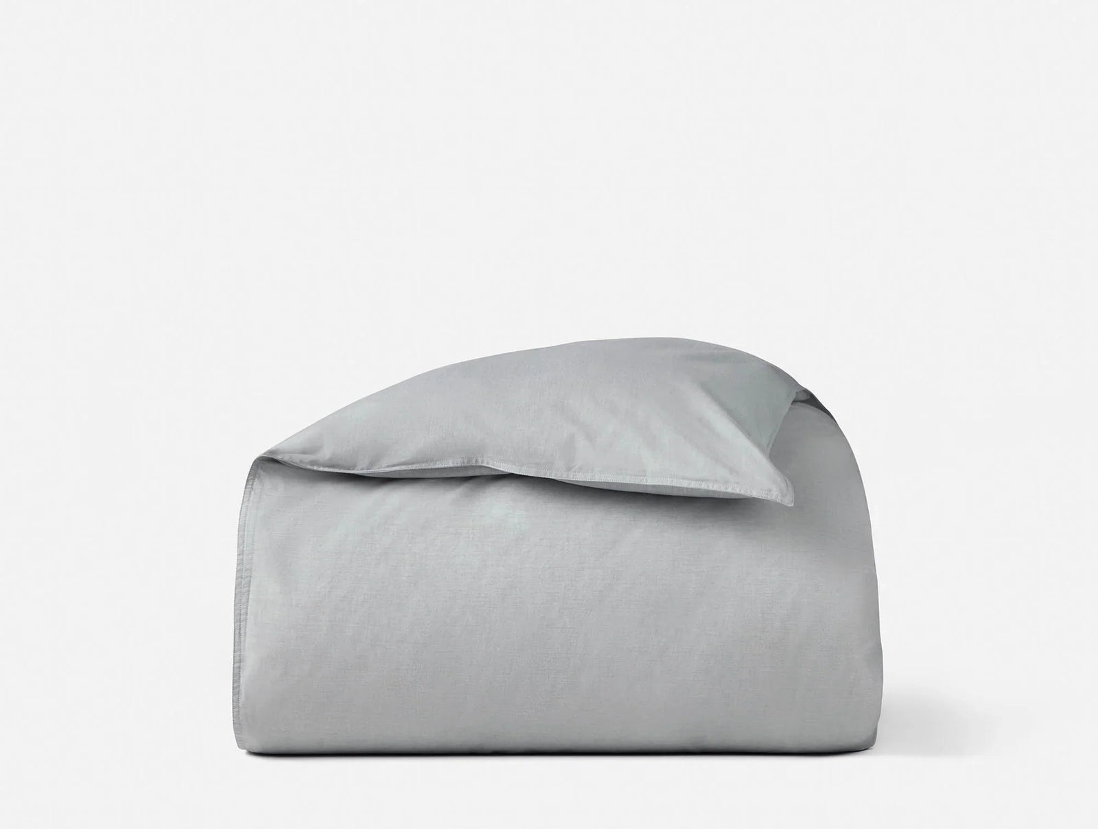 Coyuchi King Cal King Graphite Chambray Organic Crinkled Percale Duvet Cover