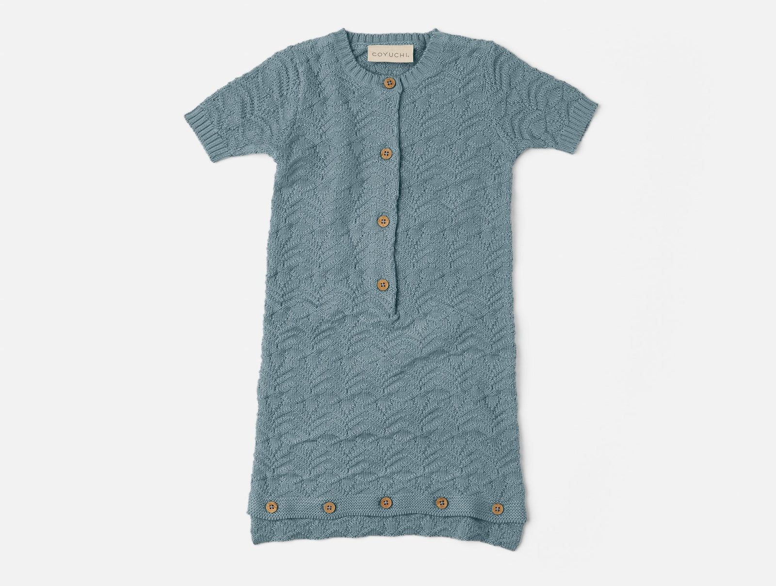 Coyuchi 0-6 Months Lagoon Wren Organic Knit Snuggle Sack