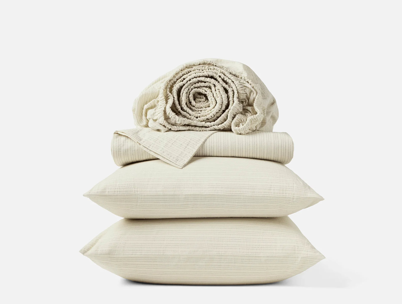 Coyuchi Undyed w Indigo Gray Organic Crinkled Percale Sheet Set
