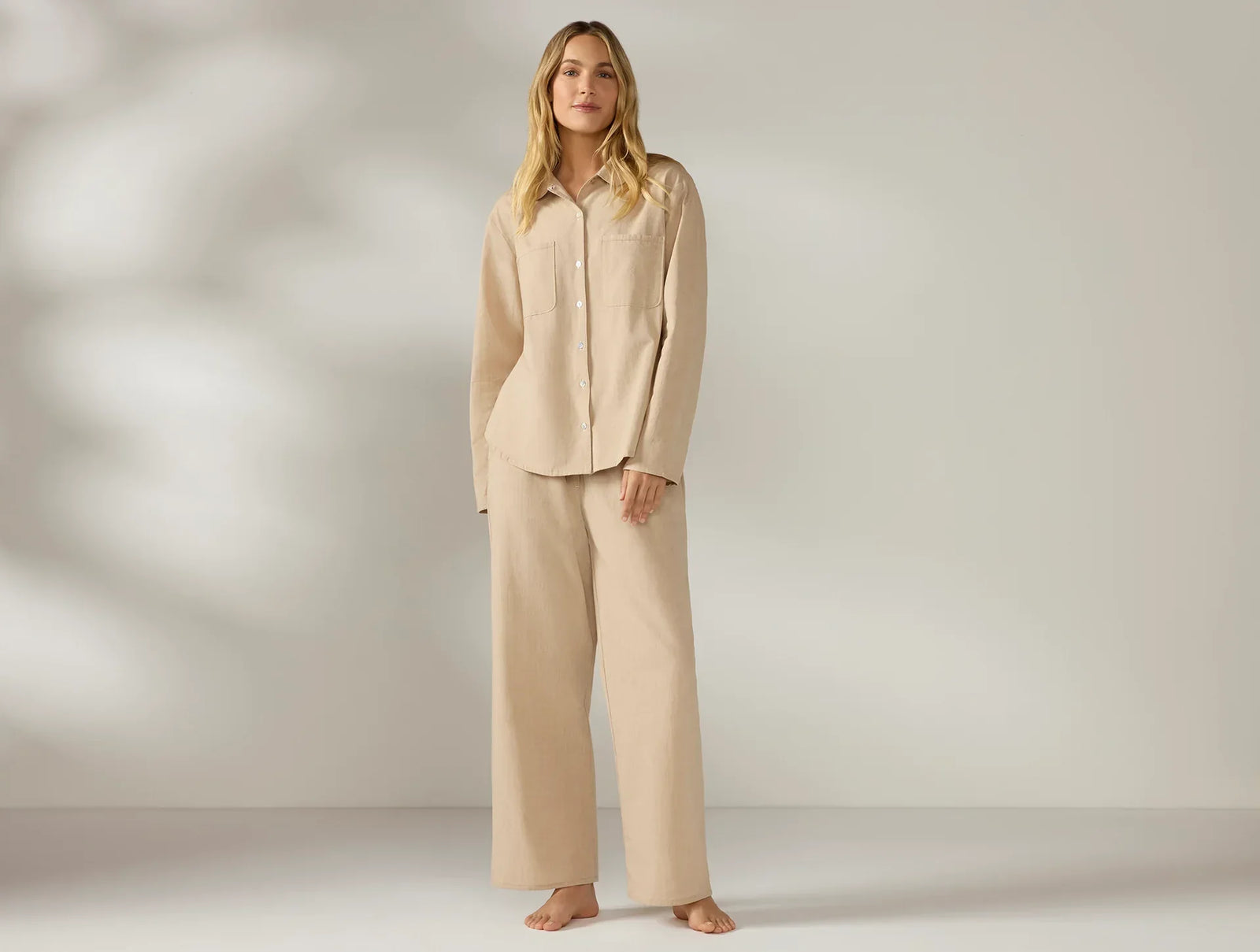 Coyuchi Women's Isla Organic Cotton Long Sleeve Pajama Set