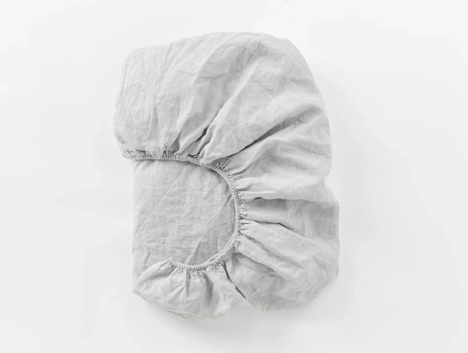 Coyuchi Cal King Fog Organic Relaxed Linen Fitted Sheet