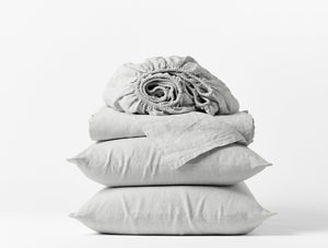 Coyuchi Fog Organic Relaxed Linen Sheets