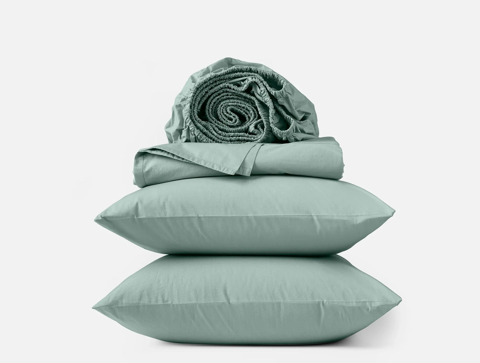 Coyuchi California King Seafoam Refined Organic Percale Sheet Set
