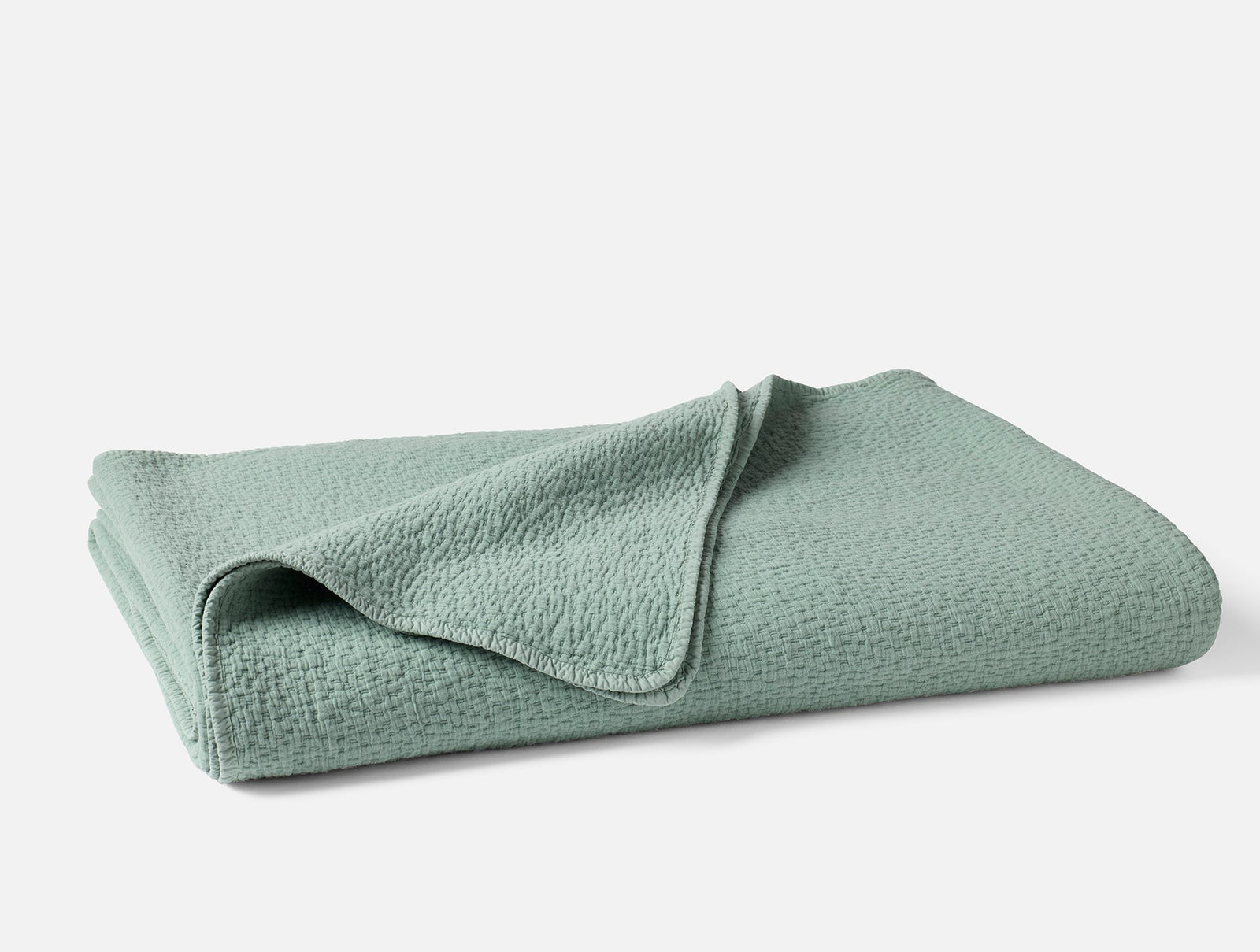 Coyuchi Seafoam Cascade Organic Matelasse Blanket