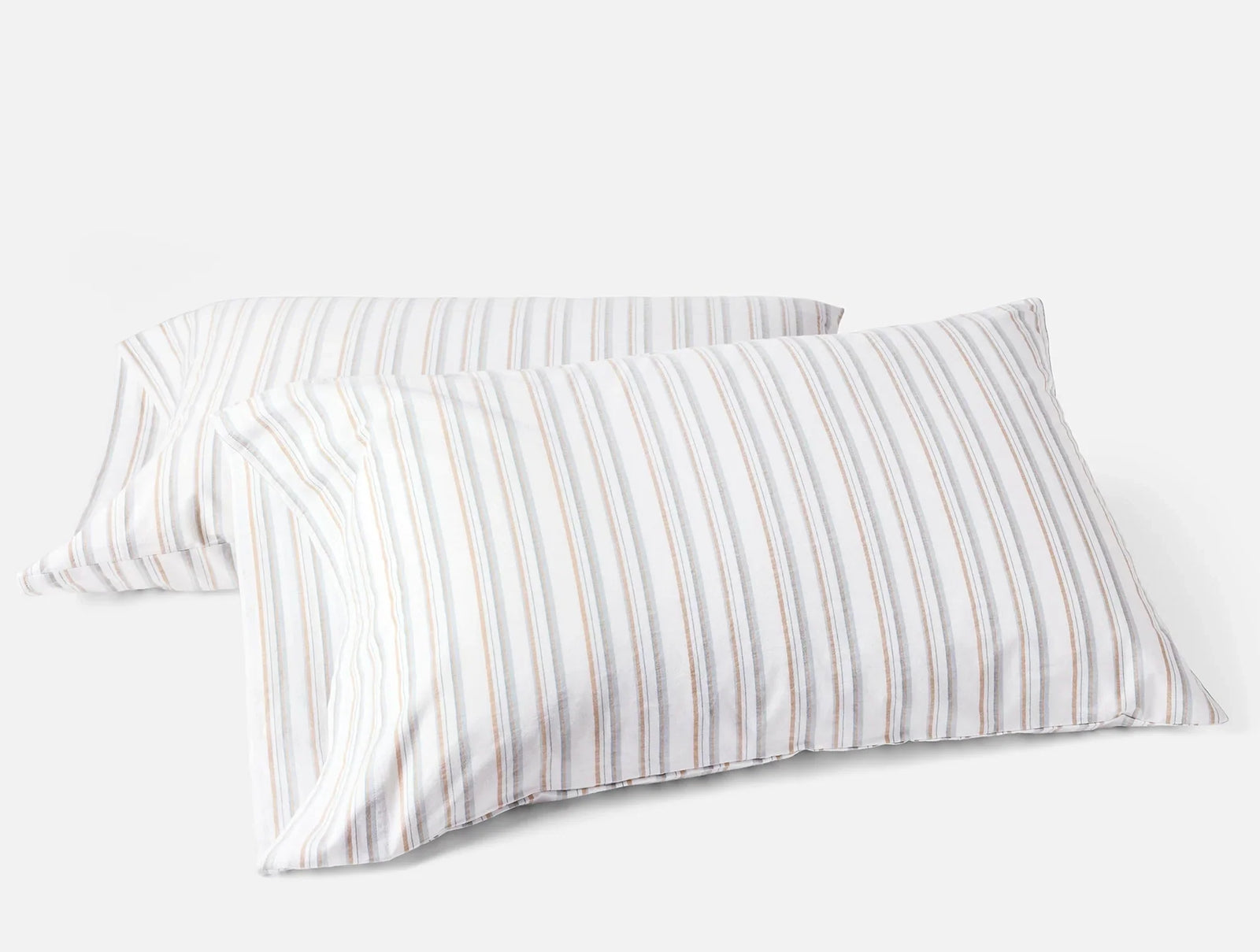 Coyuchi King Pillowcase Set Surf Stripe Organic Crinkled Percale Sheet Set