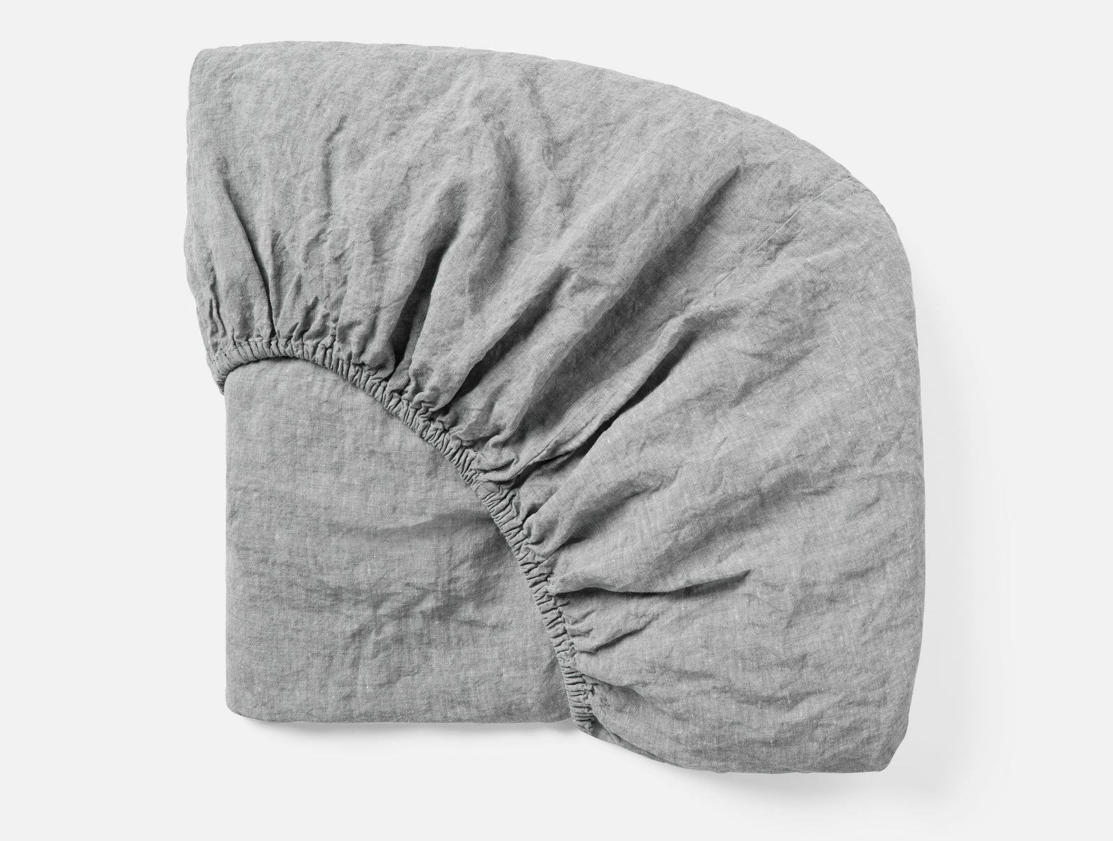 Coyuchi King Slate Chambray Organic Relaxed Linen Fitted Sheet