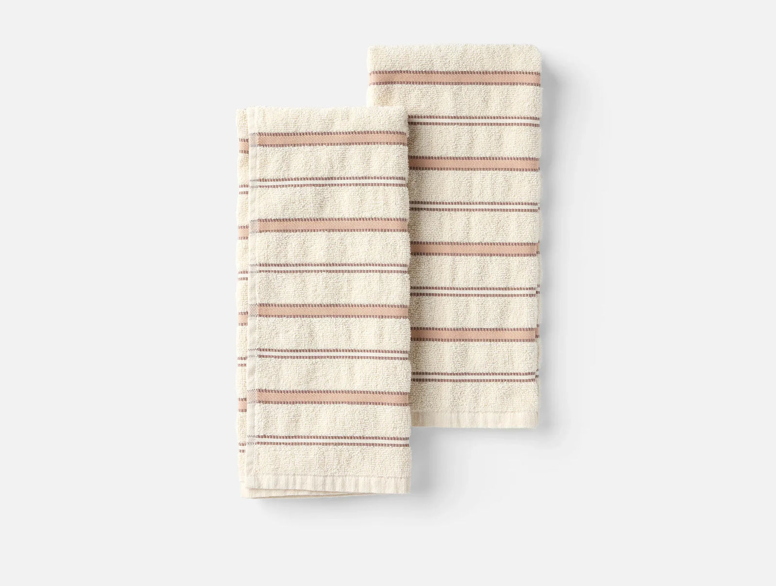 Coyuchi Undyed w Petal Stripe Acacia Organic Hand Towel, Set of 2