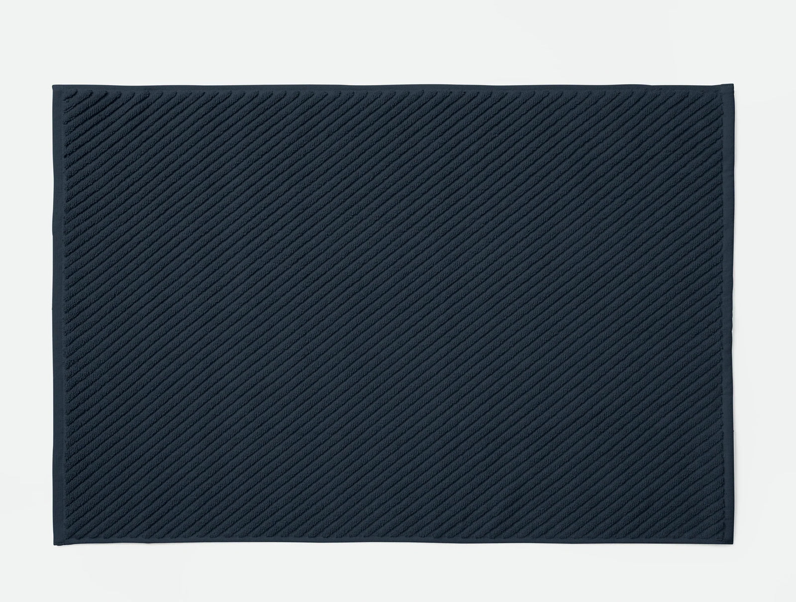 Coyuchi Twill Bath Mat Midnight Indigo Air Weight Organic Towels & Bath Mats