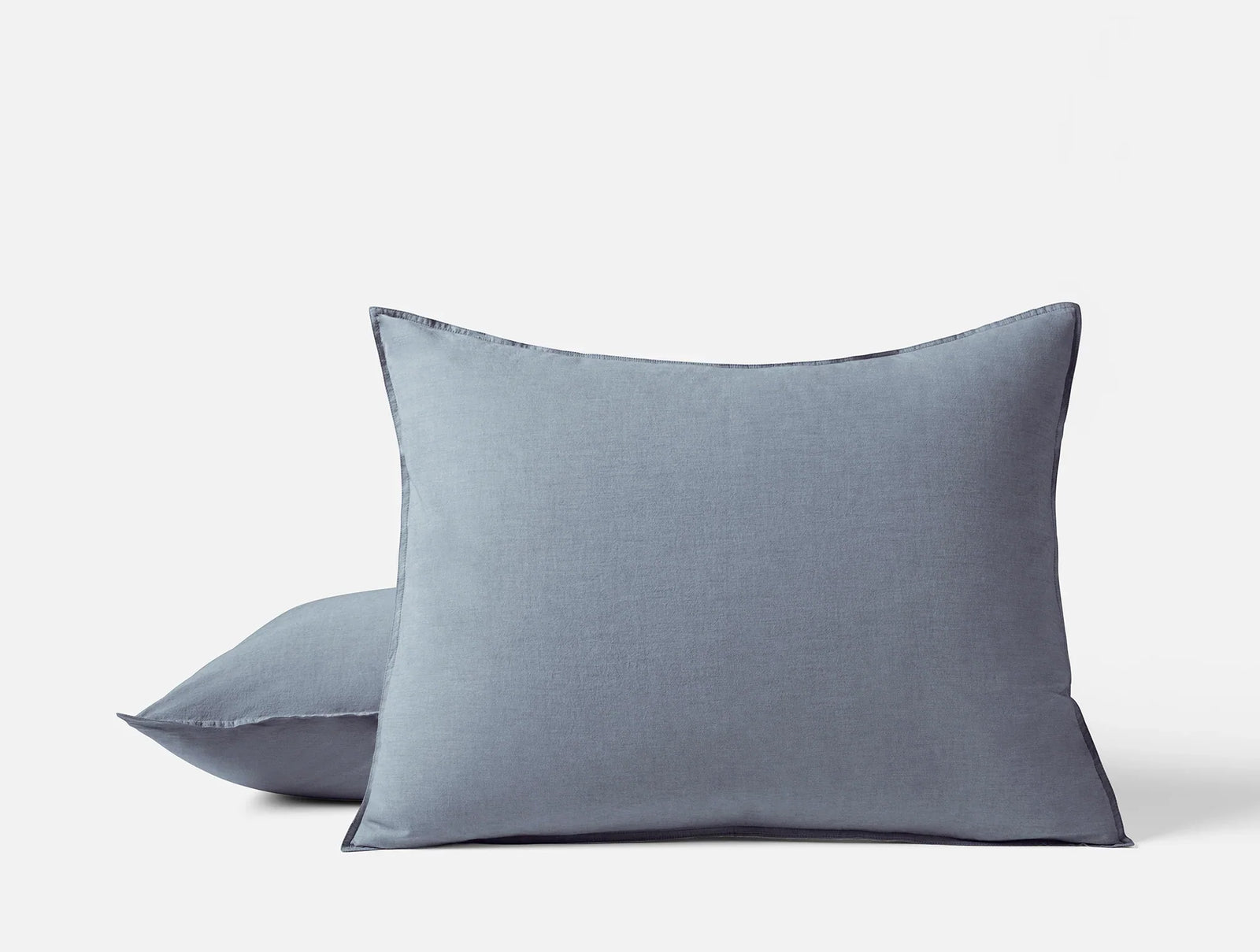 Coyuchi Standard Sham Indigo Chambray Organic Crinkled Percale Duvet Cover