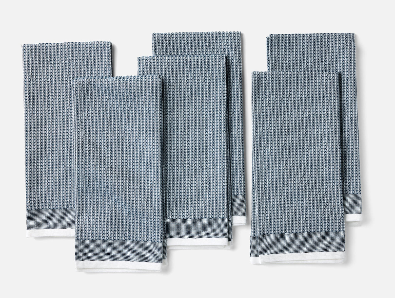 Coyuchi Indigo Organic Waffle Kitchen Towels, Set of 6