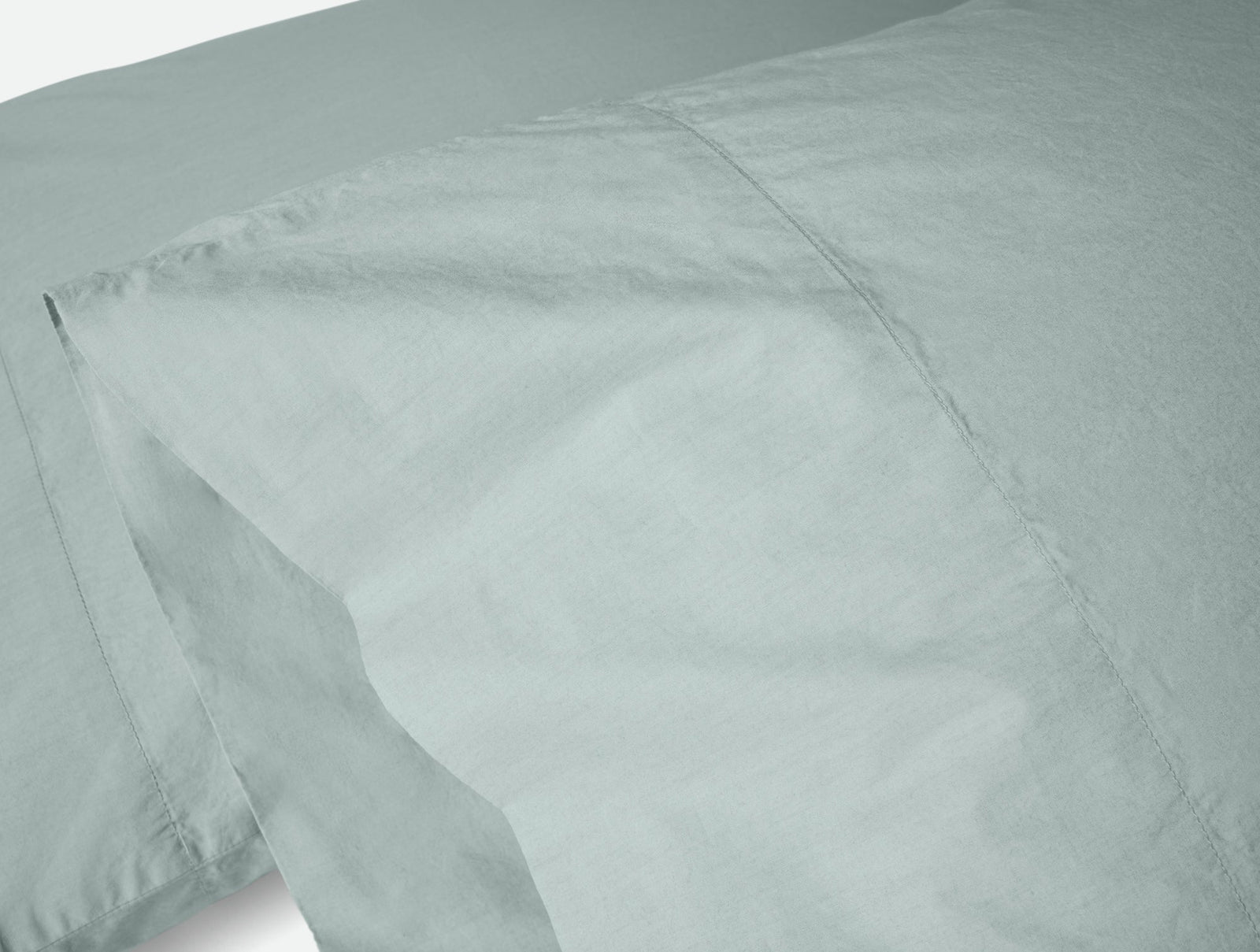 Coyuchi Pillowcase Set- King Dew Refined Organic Percale Sheet Set