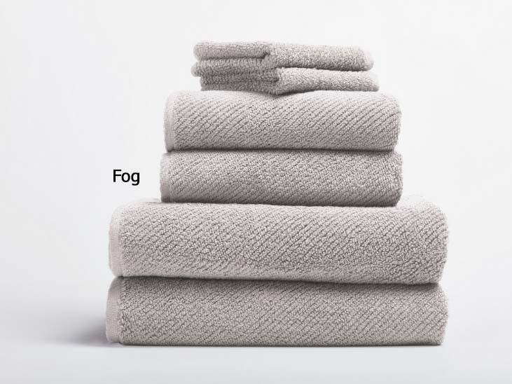Coyuchi Towel Set - 6 Fog Air Weight Organic Towels & Bath Mats