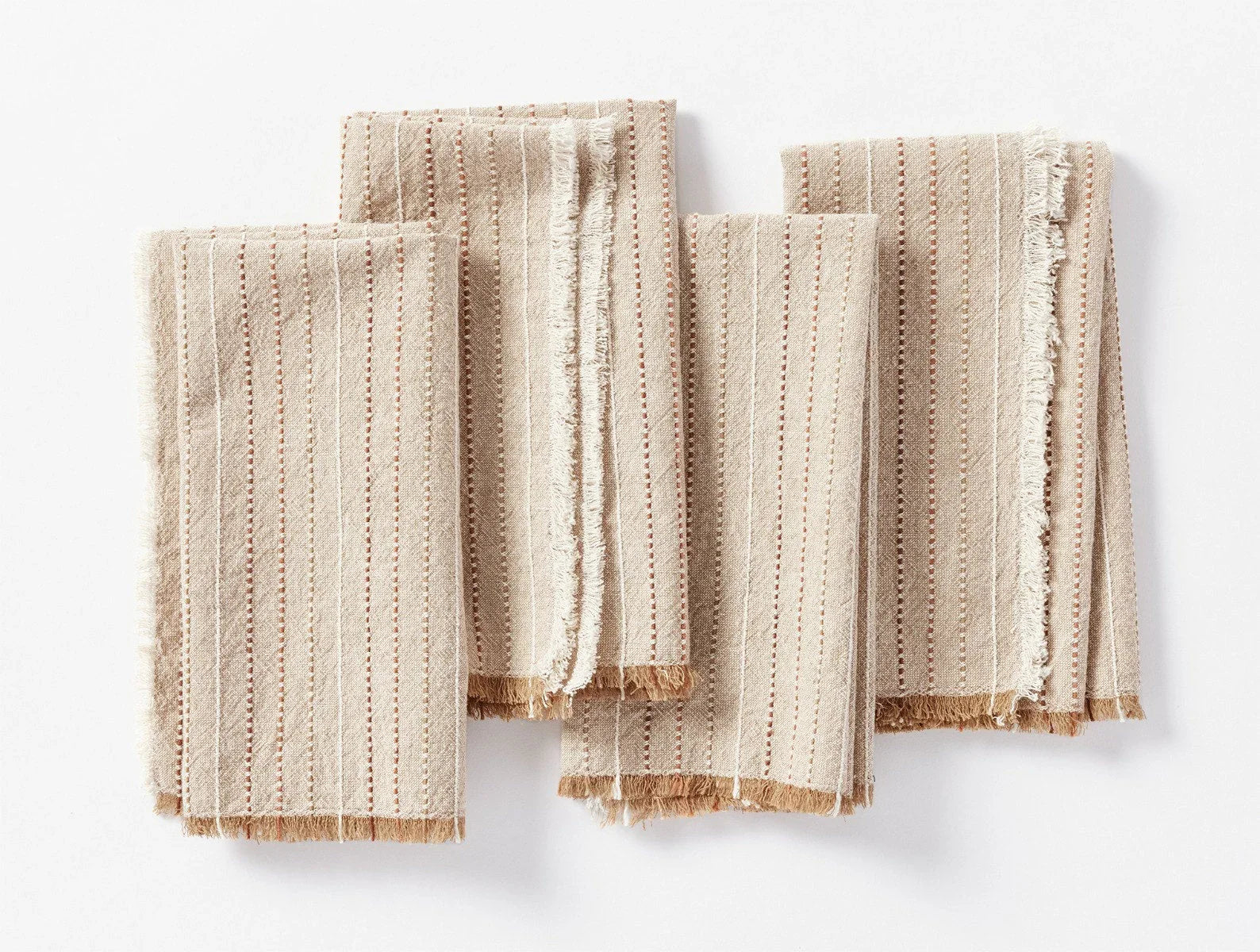 Coyuchi Hazel Fringe Stripe Organic Hand Towel, Set Of 2