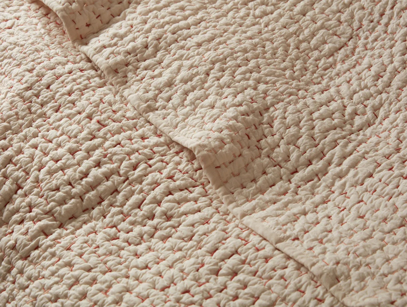 Coyuchi Euro Sham Undyed Pebbled Handstitched Organic Quilt