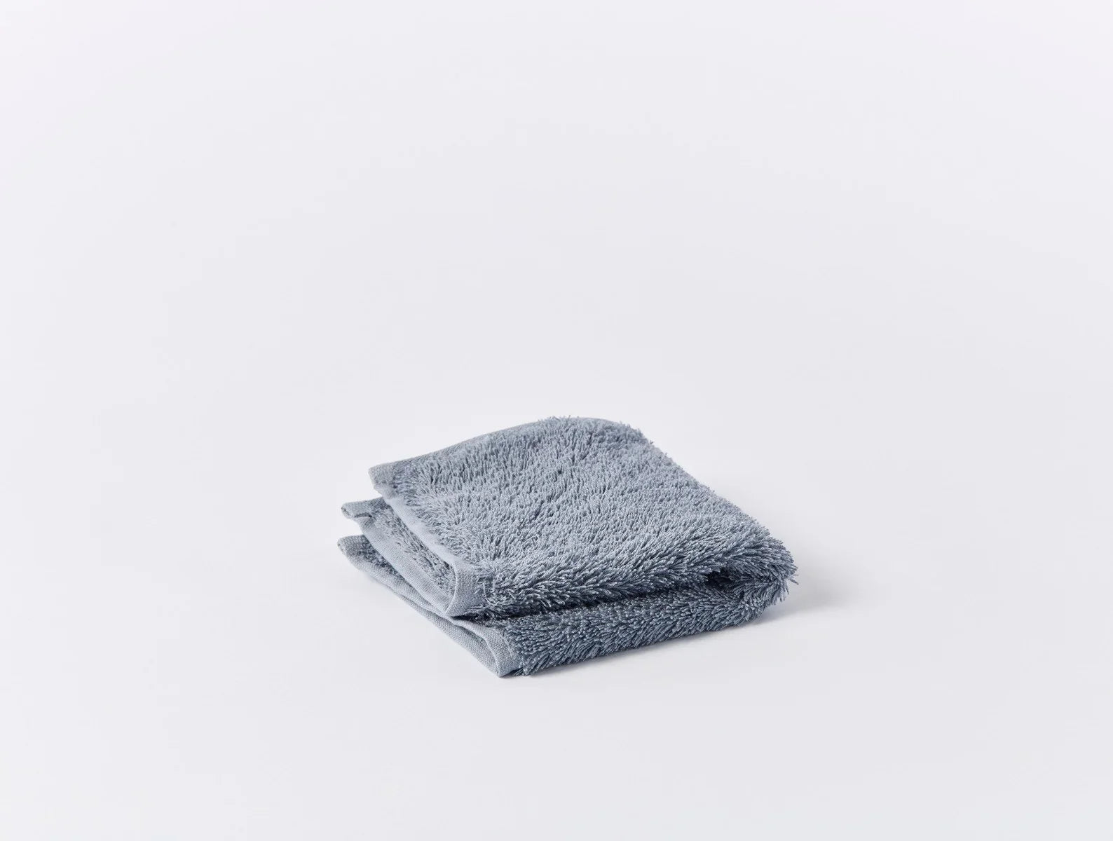 Coyuchi Wash Cloth Steel Blue Cloud Loom Organic Towels & Bath Mat