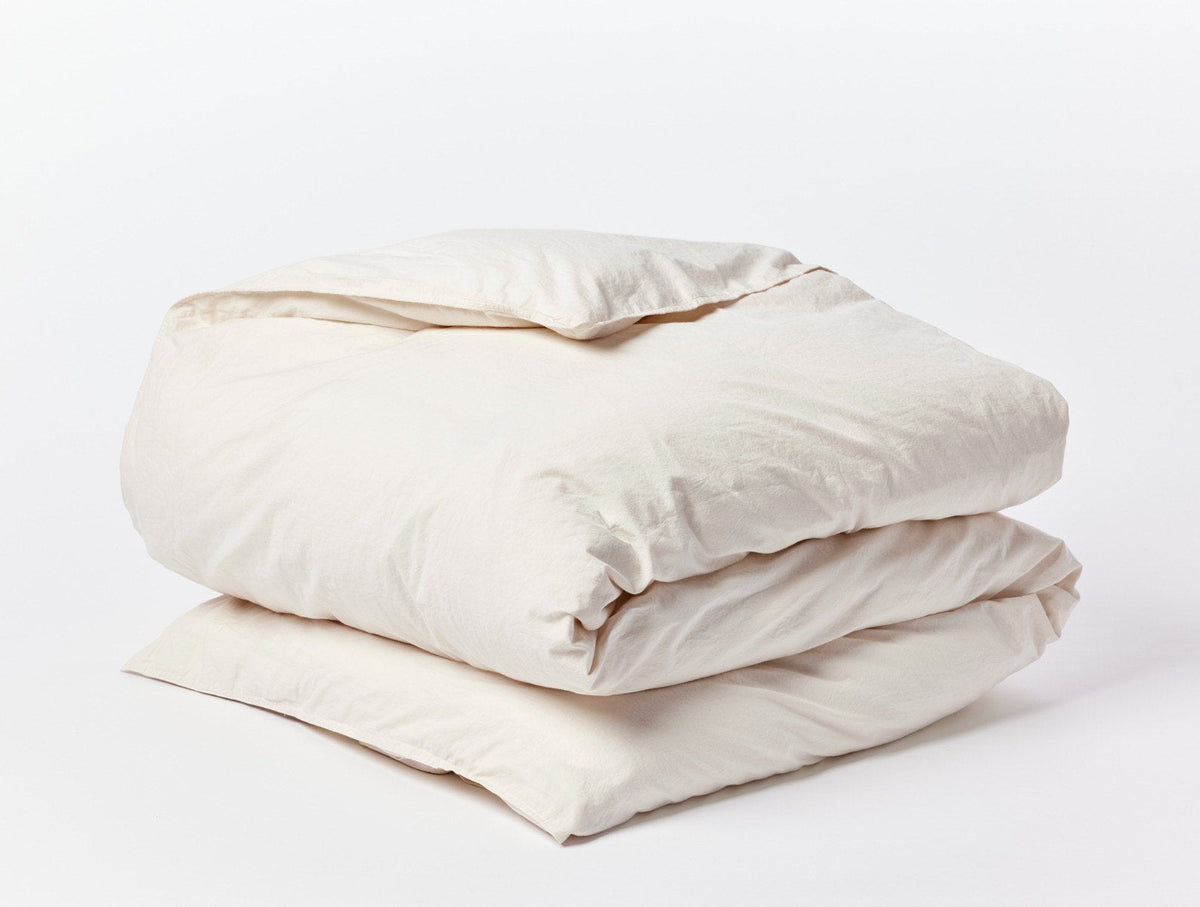 Coyuchi Undyed Organic Crinkled Percale™ Duvet Cover