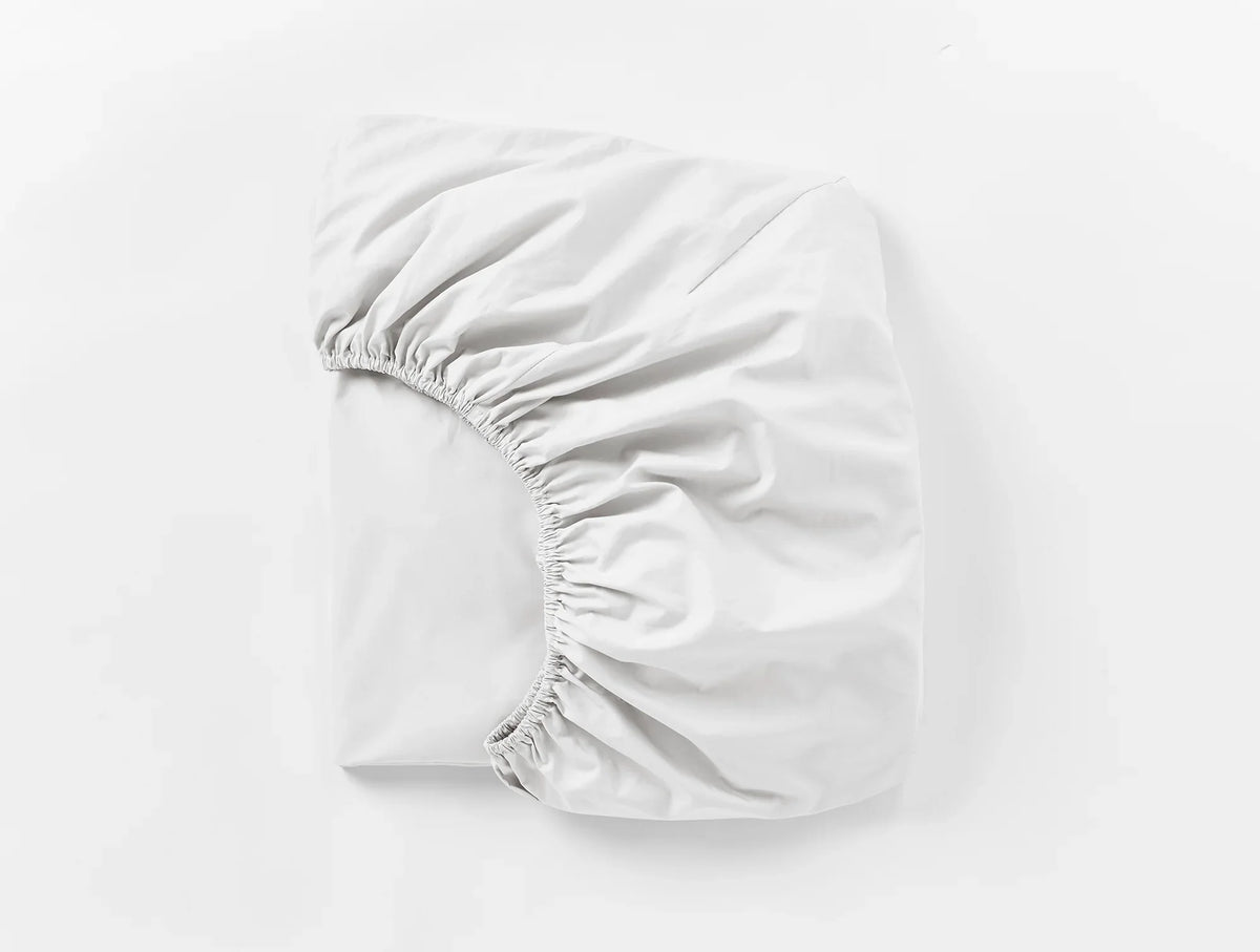 Coyuchi Alpine White Refined Organic Percale Fitted Sheet