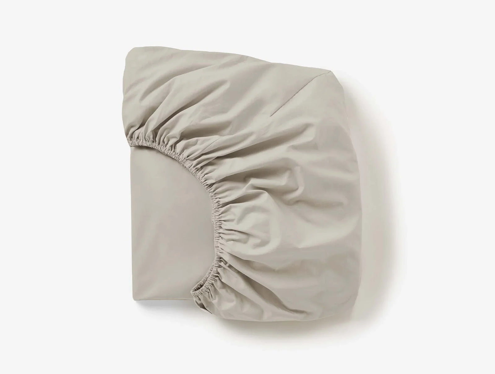 Coyuchi Stone Refined Organic Percale Fitted Sheet