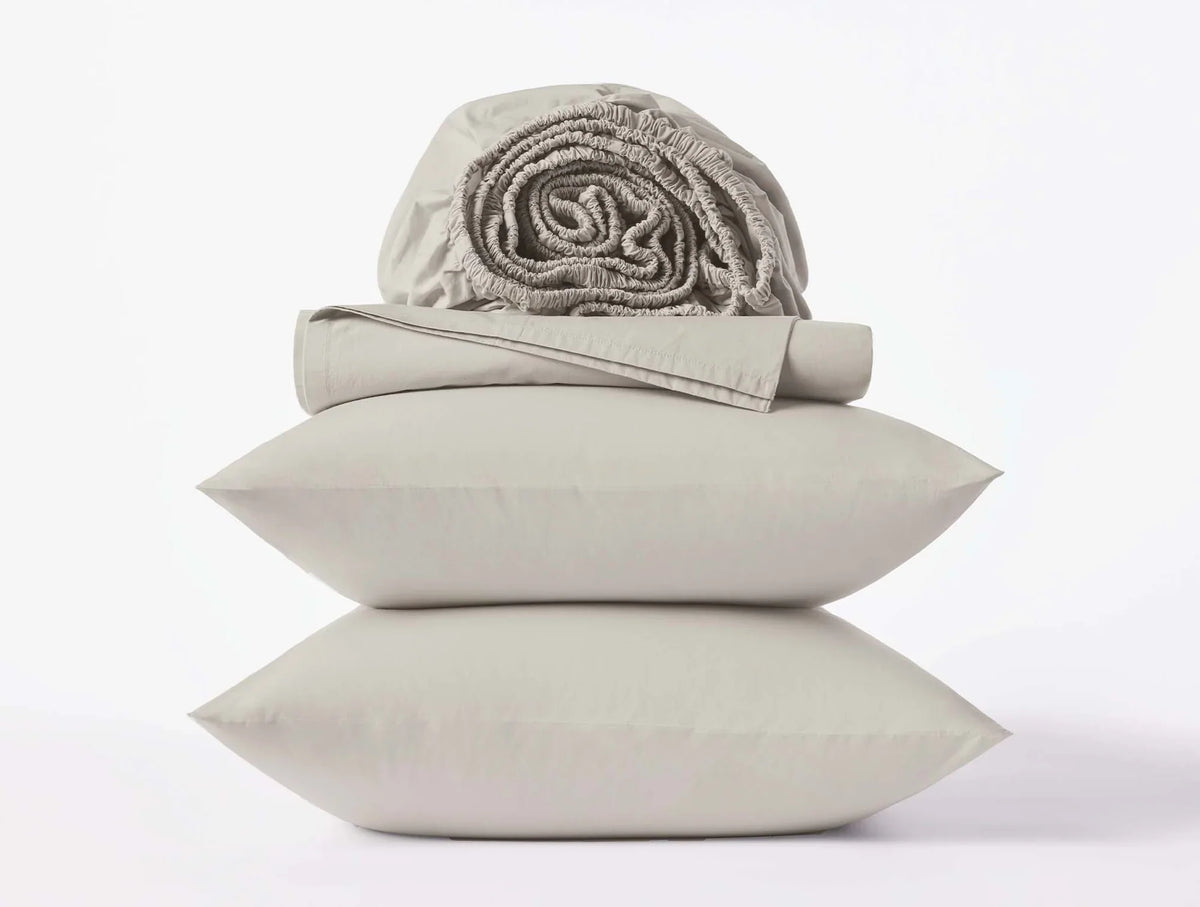 Coyuchi Full Stone Refined Organic Percale Sheet Set