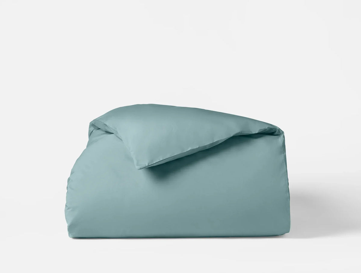 Coyuchi Pacific Blue Refined Organic Percale Duvet Cover