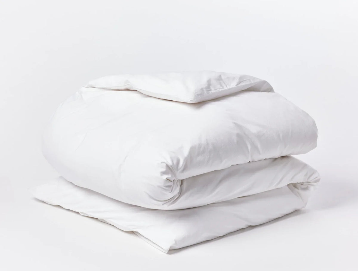 Coyuchi King CalKing Alpine White Refined Organic Percale Duvet Cover