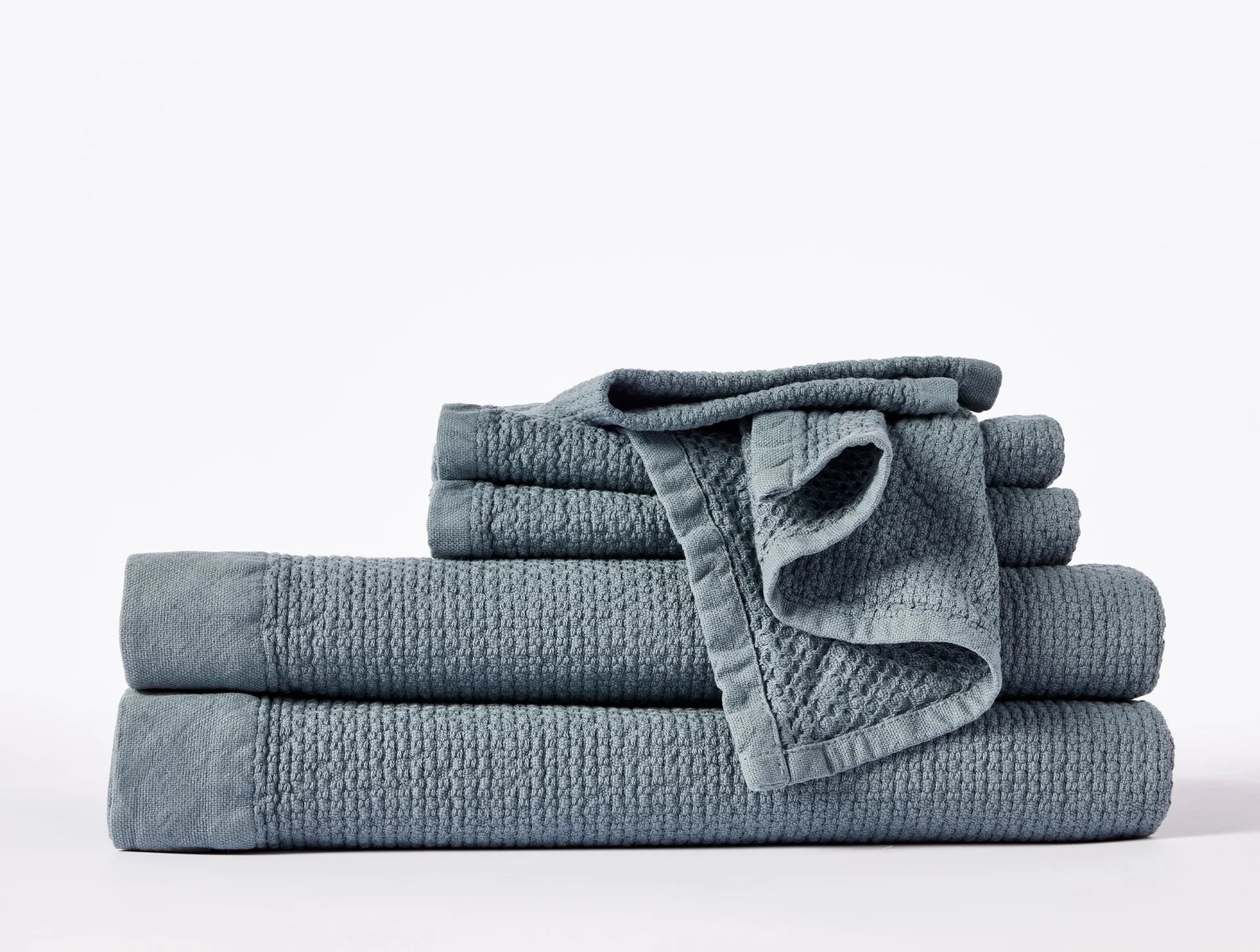 Coyuchi Set of 6 River Adriatic Organic Towels