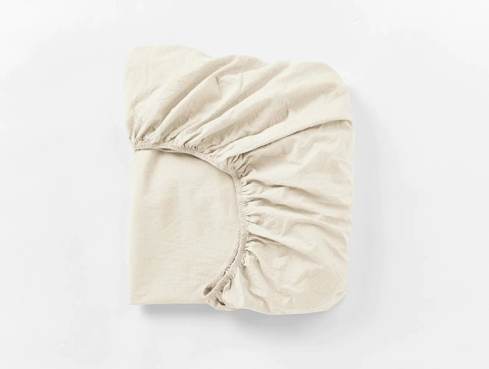 Coyuchi Undyed Organic Crinkled Percale Fitted Sheet