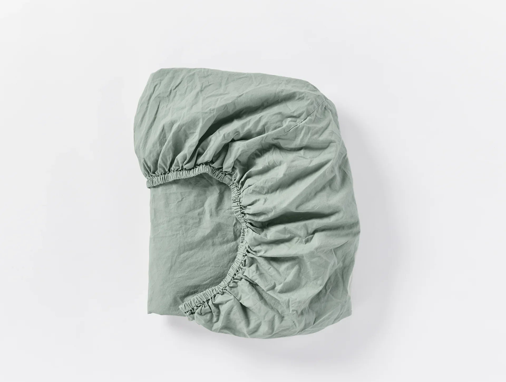 Coyuchi Sage Organic Crinkled Percale Fitted Sheet