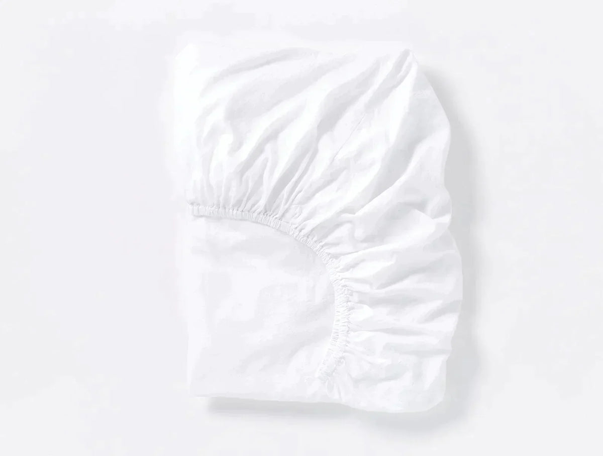 Coyuchi Alpine White Cloud Soft Organic Sateen Fitted Sheet