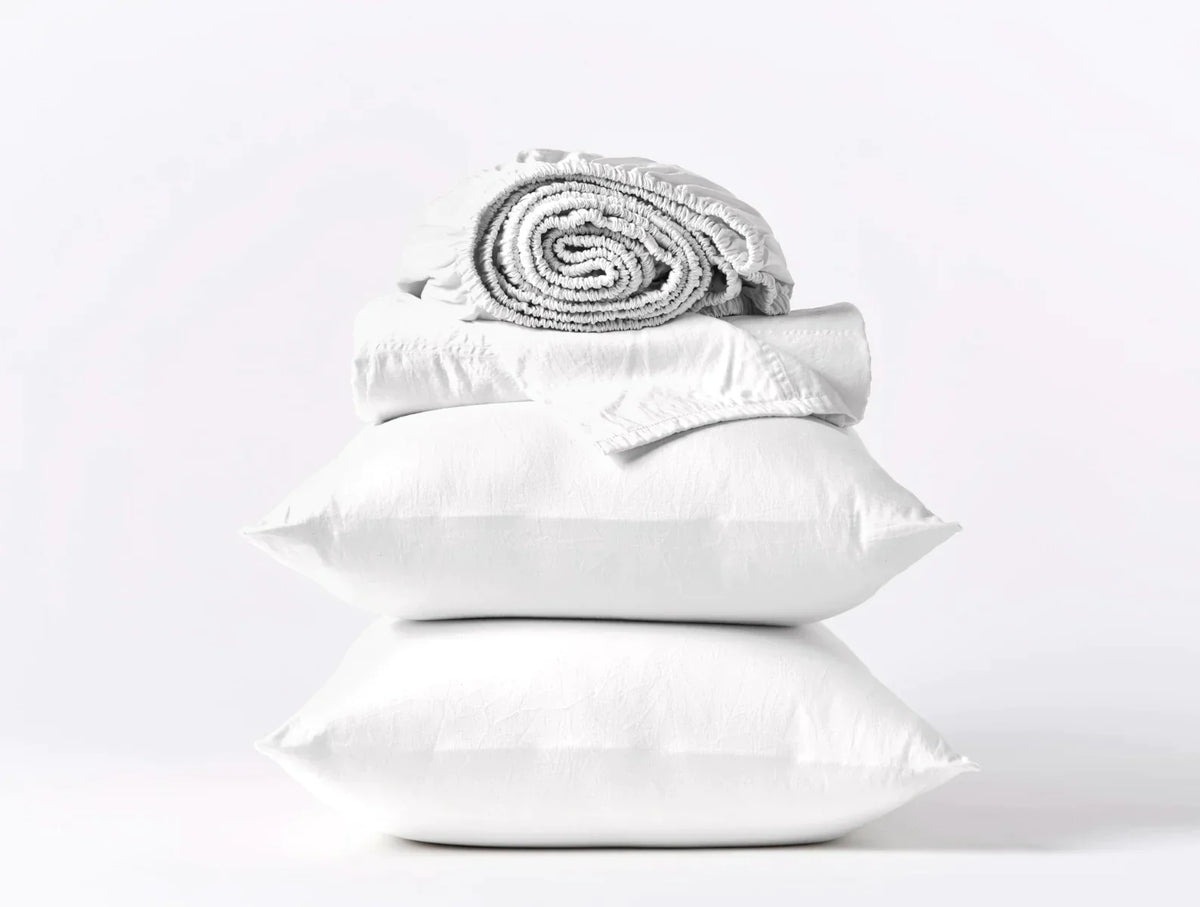 Coyuchi Alpine White Cloud Soft Organic Sateen Sheet Set