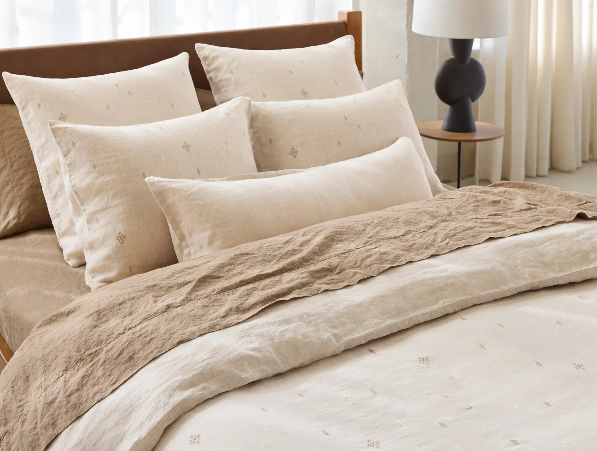Coyuchi Cambria Embroidered Organic Linen Duvet Cover