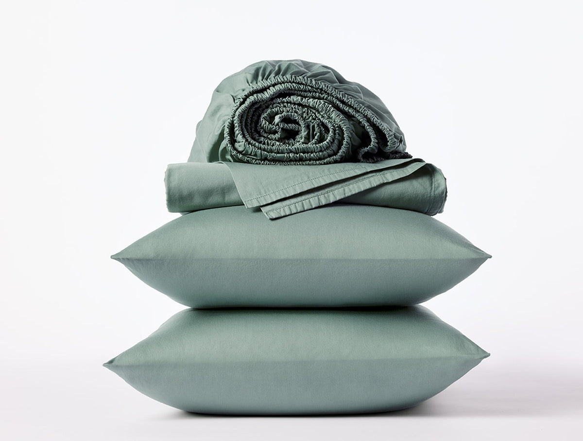 Coyuchi Sage Cloud Soft Organic Sateen Sheet Set