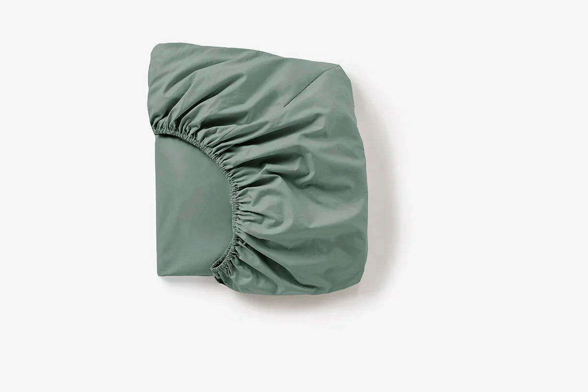 Coyuchi Sage Cloud Soft Organic Sateen Fitted Sheet