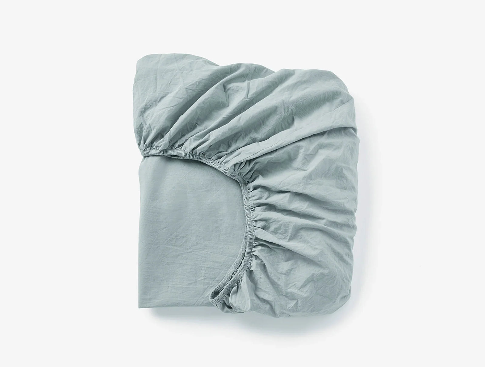 Coyuchi Surf Chambray Organic Crinkled Percale Fitted Sheet