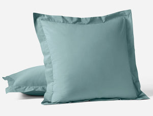 Coyuchi Euro Sham Pacific Blue Refined Organic Percale Duvet Cover