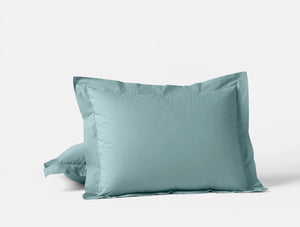 Coyuchi Standard Sham Pacific Blue Refined Organic Percale Duvet Cover