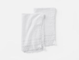 Coyuchi Alpine White w Fog Alder Organic Hand Towel, Set of 2