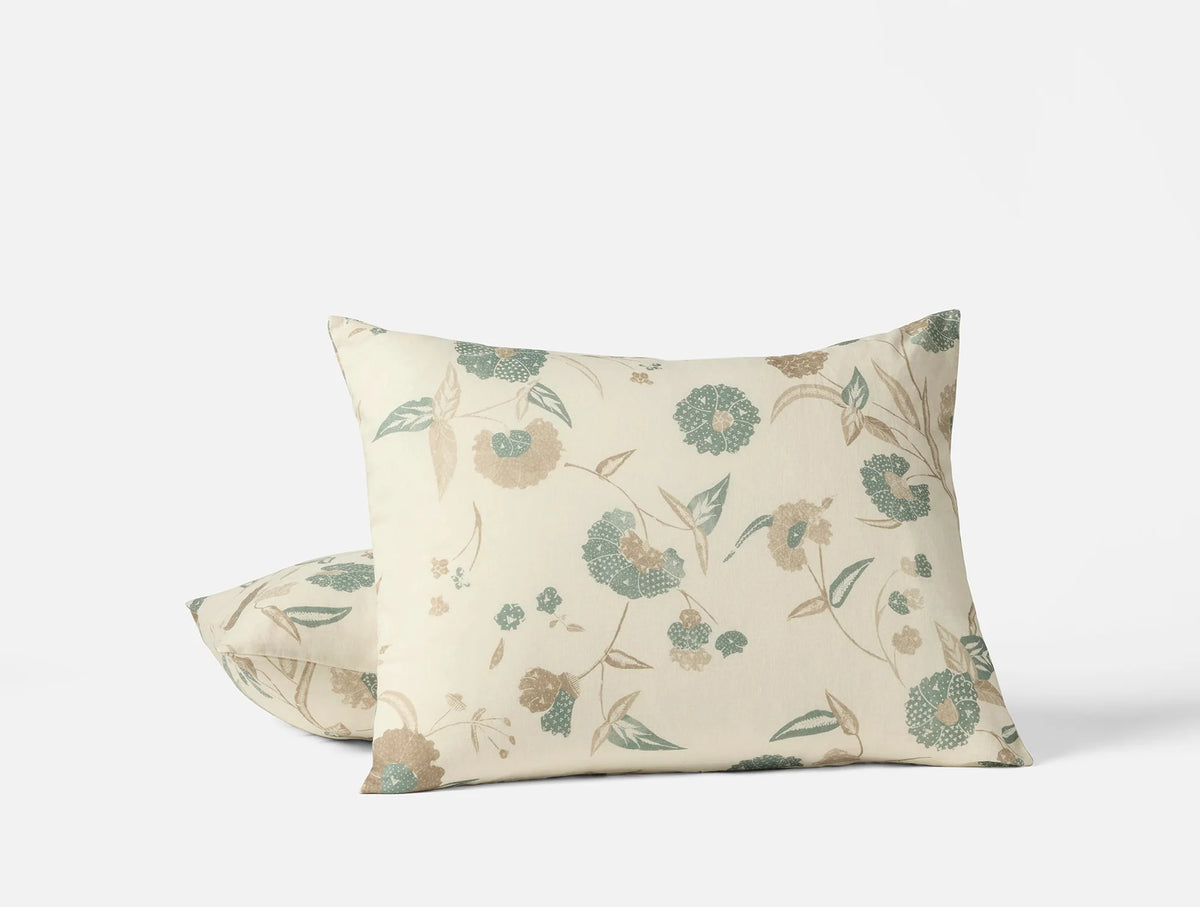 Coyuchi Sham- Standard Natural w Surf Aurora Print Duvet Cover