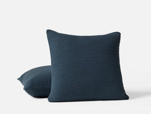 Coyuchi Twilight Blue Avalon Organic Knit Decorative Pillow Cover