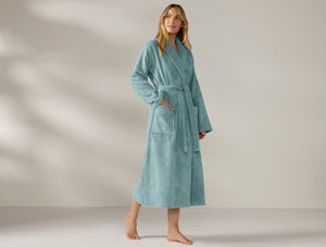 Coyuchi Pacific Blue Unisex Cloud Loom Organic Robe