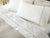 Coyuchi Pillowcase Set - Standard Queen Alpine White w Stone Landscape Embroidered Organic Percale Sheet Set