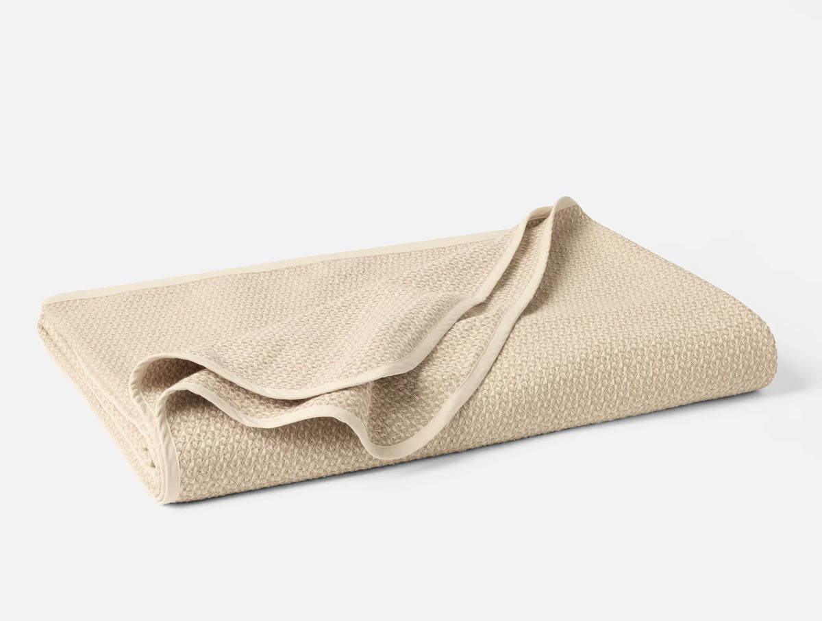 Coyuchi King Undyed Oyster Honeycomb Organic Blanket