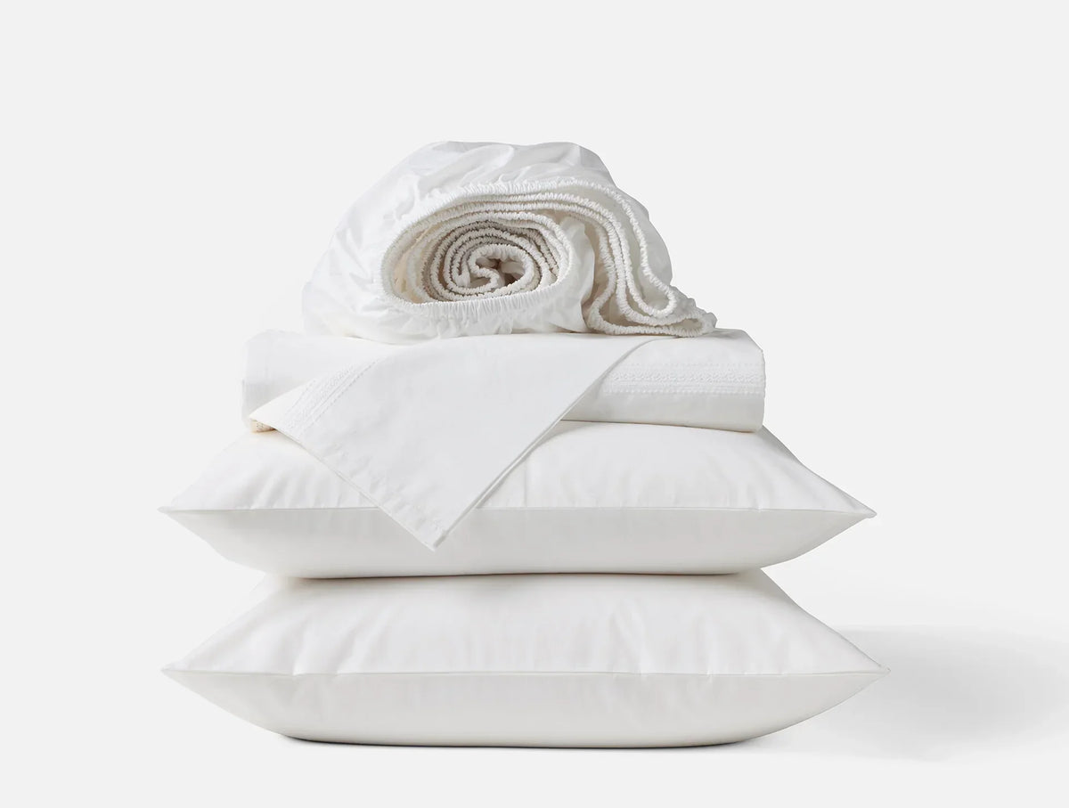 Coyuchi Landscape Embroidered Organic Percale Sheet Set