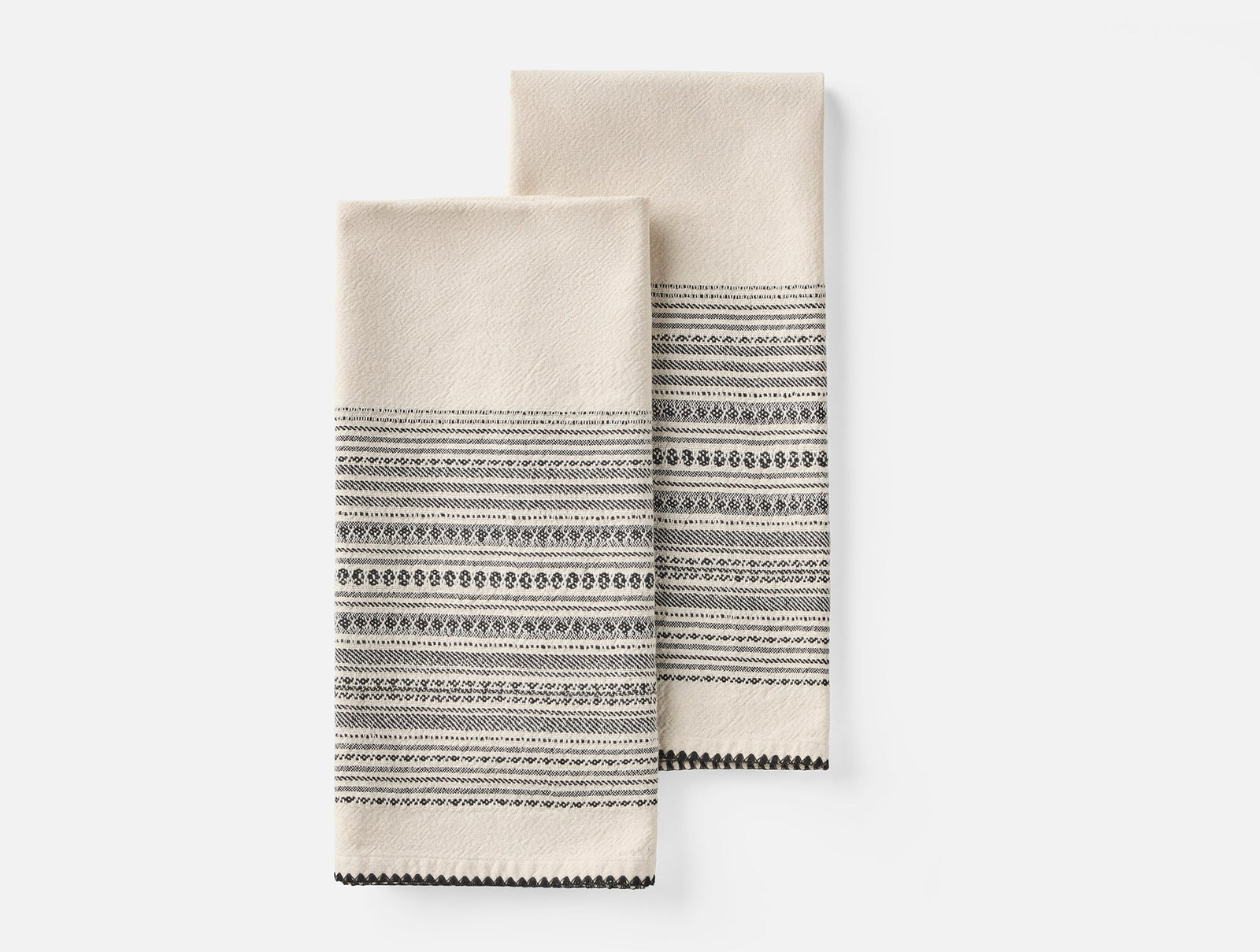 Coyuchi Undyed w Black Oak Organic Hand Towel, Set of 2